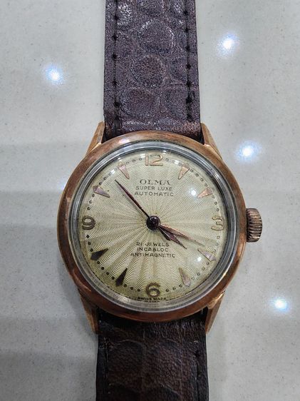 นาฬิกา รุ่นเก่า ขอบนาค OLMA หลักว่าว วินเทจ หายากมาก สายหนัง เดิมๆ พร้อมใช้งาน รูปที่ 9
