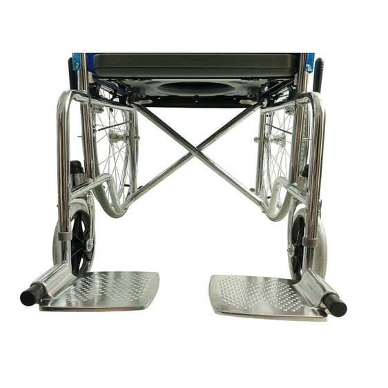 Abloom รถเข็นผู้ป่วย รถเข็นนั่งถ่าย All in one พับได้ มี กระโถนรองถ่าย Chrome Steel Commode Wheelchair รูปที่ 3