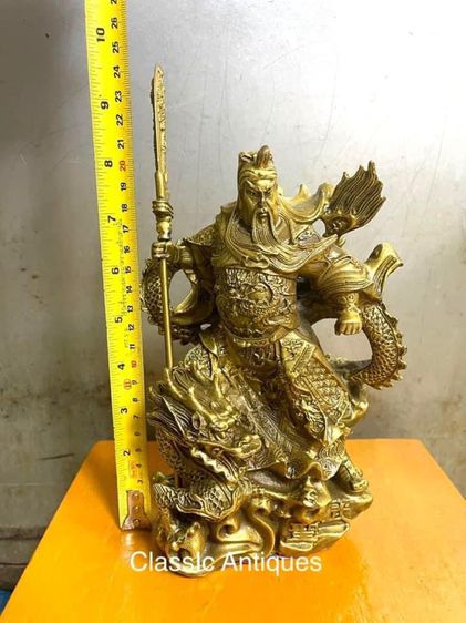 เทพเจ้า กวนอูขี่มังกรทองเหลือง A18 รูปที่ 4