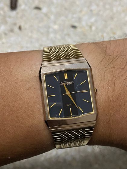 นาฬิกายี่ห้อ AUREOLE   ควอทซ์ ของแท้มือสอง สายปรับได้  ทองสวย  850฿ รูปที่ 8