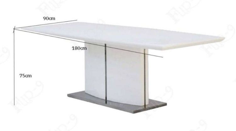 โต๊ะทำงาน ขาว โต๊ะอาหาร 6ที่นั่ง มีแต่หน้าโต๊ะไม้หนา 2 นิ้วกว่า กระจกเทมเปอร์นิรภัย จาก นอก แบรนด์  FUR 9