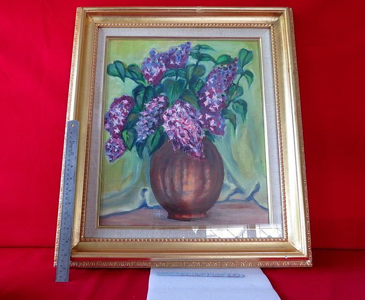 ภาพ ดอกไม้แจกัน ภาพวาดสีน้ำมัน บนผ้าใบ รูปที่ 7