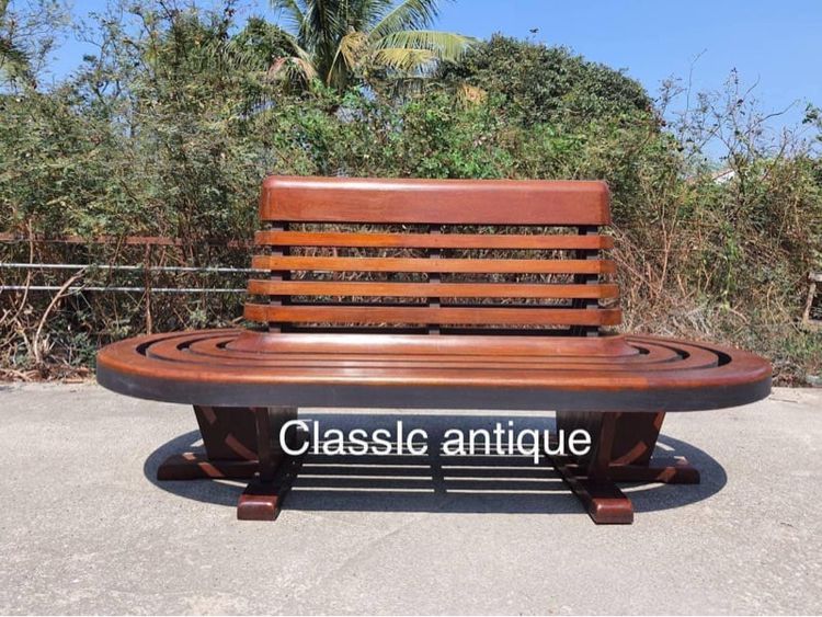 เก้าอี้รถไฟ ชานชาลา ไม้สัก