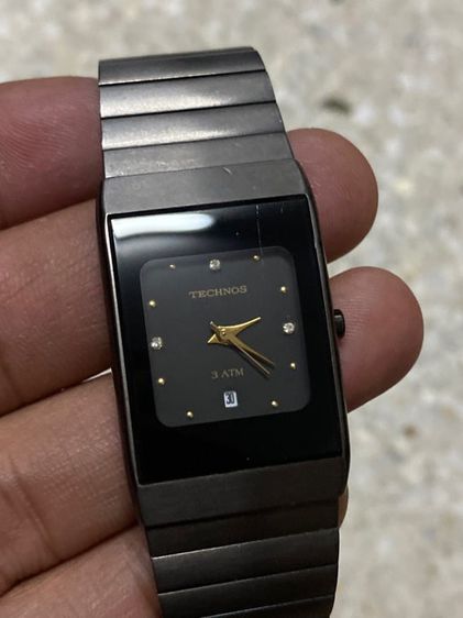 นาฬิกายี่ห้อ TECHNOS   เทคนอส   ควอทซ์  ของแท้มือสอง ตัวเรือนยังดำสวย ข้อมือประมาณ 7 นิ้ว  950฿ รูปที่ 1
