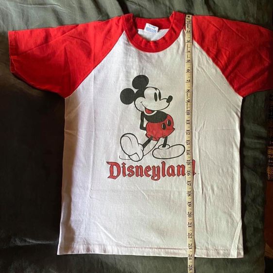 เสื้อยืดมิกกี้เมาส์แขนแดง Disneyland ผ้าบาง 50 50 ป้ายคอ Disney รูปที่ 7