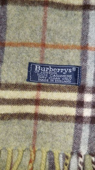 ผ้าพันคอ Burberry ผ้าแคชเมียร์ สีเขียวหายาก รูปที่ 3