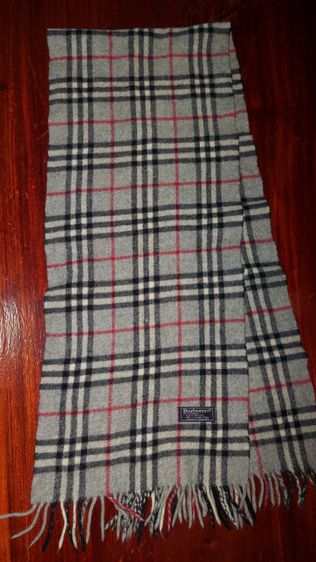 ผ้าพันคอ Burberry ผ้าวูล สีเทา รูปที่ 4