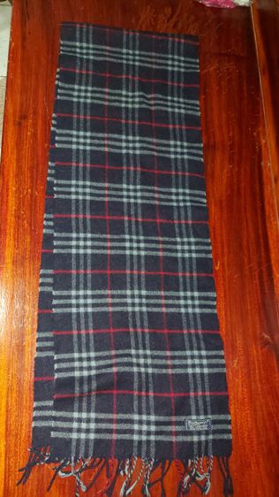 ผ้าพันคอ Burberry ผ้าวูล สีน้ำน้ำเงิน รูปที่ 3