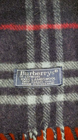ผ้าพันคอ Burberry ผ้าวูล สีน้ำน้ำเงิน รูปที่ 5