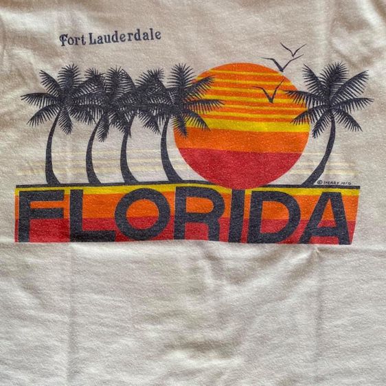 เสื้อยืดผ้าบางลายวิวทะเล Fort Lauderdale FLORIDA ตอก SHERRY MFG คอจั๊ม แขนจั๊ม ป้ายคอ SCREEN STARS รูปที่ 3