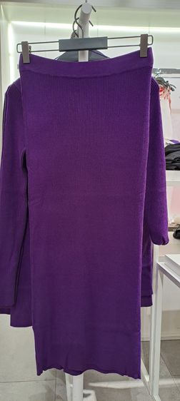 ส่งต่อกระโปรงนิต Mango  สีม่วง ไซส์ M รูปที่ 2
