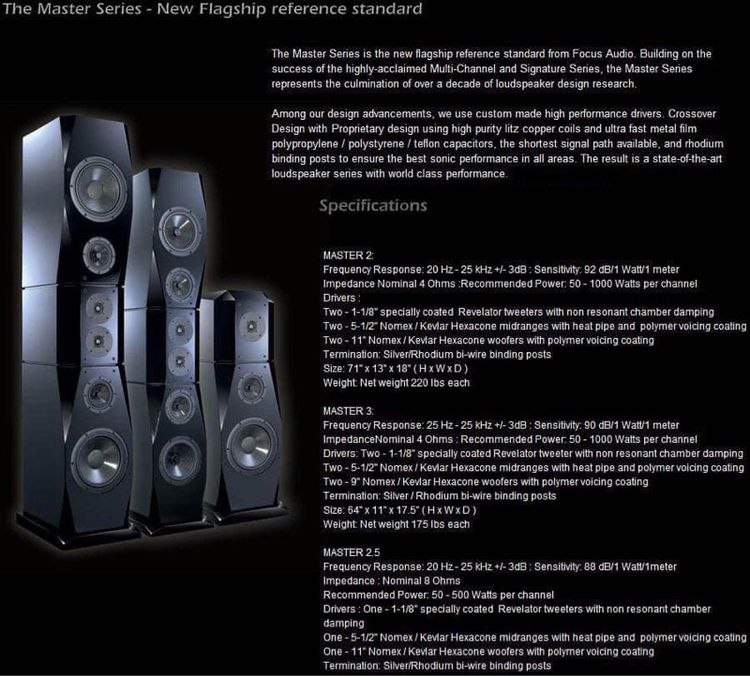 ลำโพงตั้งพื้นไฮเอนด์สภาพเยี่ยมเข้าใหม่  Focus Audio Reference Master 2 Floorstanding Loudspeakers Made in Canada 🇨🇦 รูปที่ 7