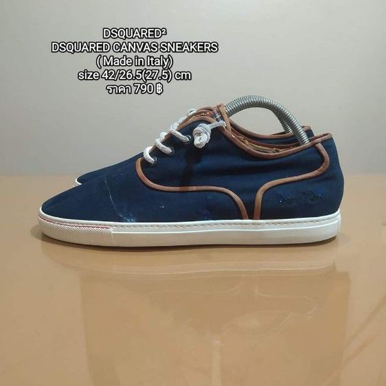 
DSQUARED²
DSQUARED CANVAS SNEAKERS
( Made in Italy)
size 42ยาว26.5(27.5) cm
ราคา 790 ฿
