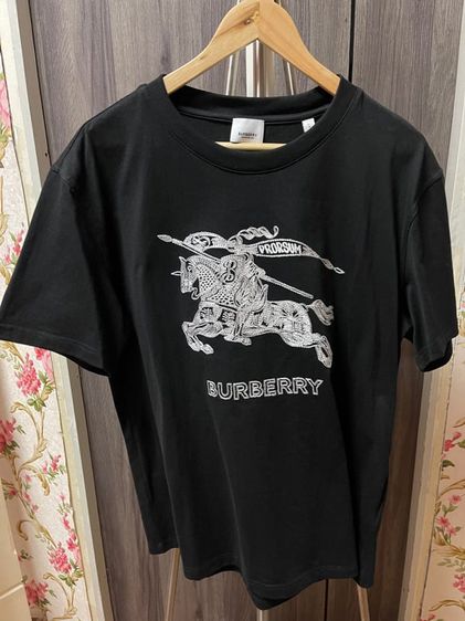 เสื้อทีเชิ้ต ดำ แขนสั้น T Shirt Burberry Black Logo