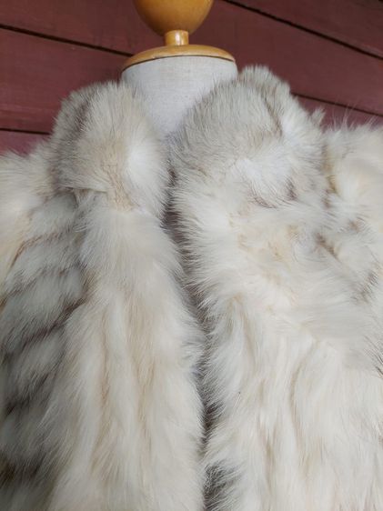 เสื้อกันหนาวขนฟอกซ์แท้ทั้งตัว Blue Fox สีขาวฟูๆ  รูปที่ 3