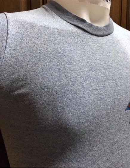 เสื้อยืดผ้าเนื้อทราย สีฟ้า สกรีนหน้า หลัง ลายคนเล่นเซิร์ฟ วิวทะเล ดอกไม้ MYRTLE BEACH S.C. ป้ายคอ SCREEN STARS รูปที่ 5