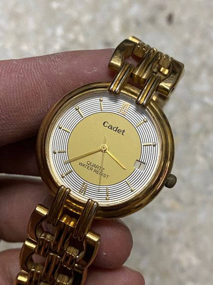 นาฬิกายี่ห้อ CADET   ควอทซ์ ของแท้มือสอง  ทองสวยทั้งเรือน  สายยาว 7 นิ้วครึ่ง 800฿ รูปที่ 3