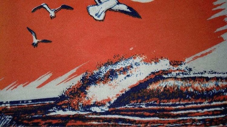 เสื้อยืดผ้าบาง สกรีนลาย วิวทะเล Ocean City ตอก 1986 HGG Air Waver ผ้า 50 50 ป้ายคอ SCREEN STARS รูปที่ 3