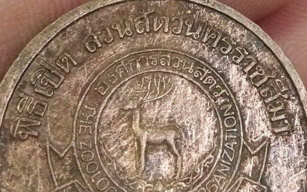 4176-เหรียญท้าวสุรนารี ที่ระลึกพิธีเปิดสวนสัตว์นครราชสีมา เนื้อทองแดงเก่า ปี2539