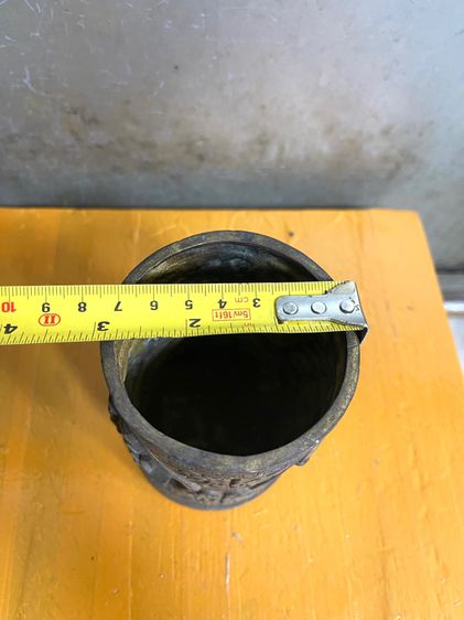 กระบอก ที่ใส่พู่กัน ทองเหลือง สะสมA1 รูปที่ 6