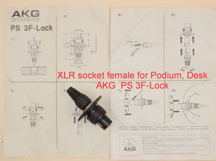 ข้อต่อไมค์บนโพเดี่ยม Neutrik socket female for Podium , Desk รูปที่ 3