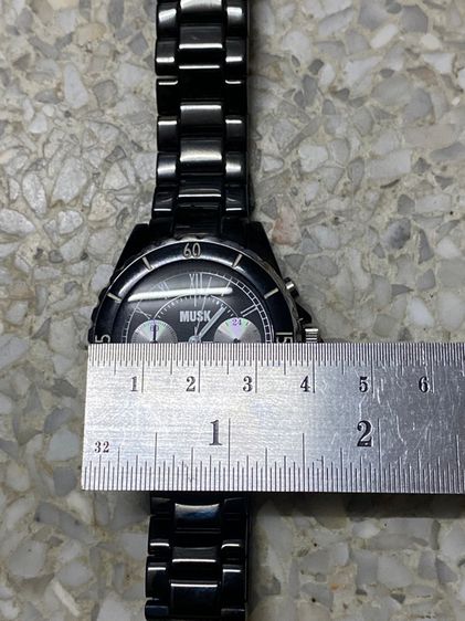 นาฬิกายี่ห้อ MUSK  ของแท้มือสอง ควอทซ์ โครโนกราฟ ดำสวยทั้งเรือนสายยาว 7 นิ้วครึ่ง 1400฿   รูปที่ 8