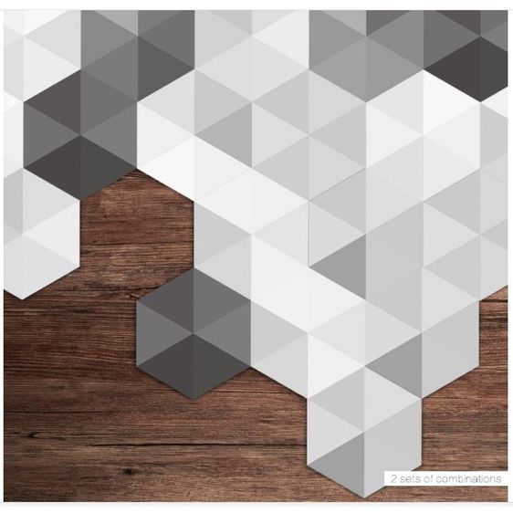 สติ๊กเกอร์ติดผนัง สำหรับตกแต่ง เซ็ต 10 ชิ้น Hexagonal Sticker for Decoration Set of 10 Pieces รูปที่ 6