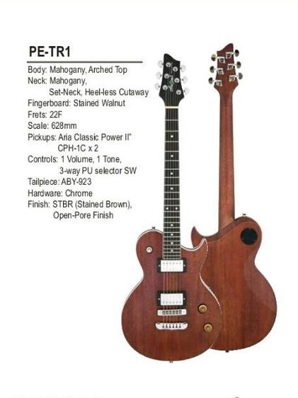 ARIA PRO II PE-TR1 STBR กีตาร์ไฟฟ้า แอเรีย Electric Guitars  รูปที่ 2