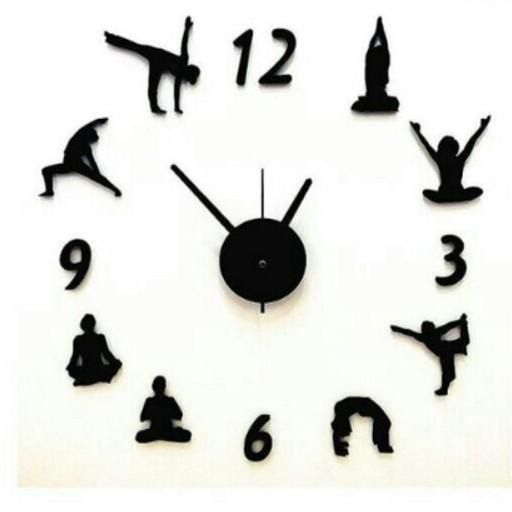 นาฬิกาติดผนัง ลายโยคะ (สีดำ) Yoga Design Wall Clock รูปที่ 2