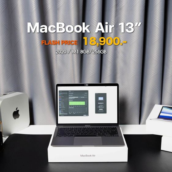 Apple แมค โอเอส 8 กิกะไบต์ MacBook Air 13” 2020  M1 8GB256GB ⚡️Price  18,900.- 