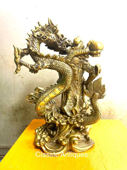 เทพเจ้า กวนอูขี่มังกรทองเหลือง A14 รูปที่ 2