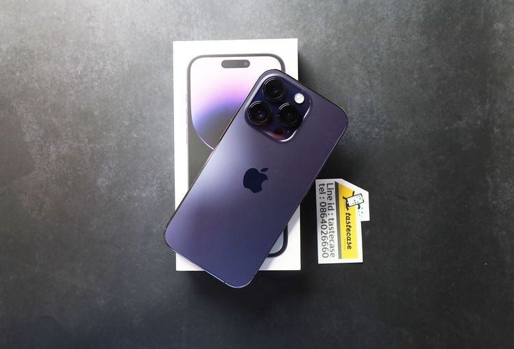 iPhone 14 Pro 128Gb. สี Deep Purple (สีม่วง) เครื่องใหม่เอี่ยม มีประกัน กล่องครบ 29,900.-