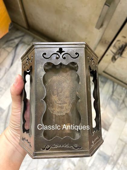 กระบอก ที่ใส่พู่กัน ทรงหกเหลี่ยม ทองเหลืองA2