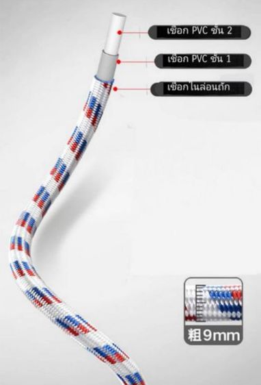 เชือกกระโดดหมู่ (เชือกไนล่อน) 5, 6, 10, 12, 15, 20 เมตร รูปที่ 2