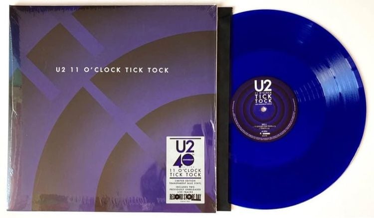 ภาษาอังกฤษ ขายแผ่นเสียงแผ่นใหม่ Record Store Day  U2 O’Clock Tick Tock Limited Edition Blue Color Vinyl Germany 🇩🇪 SS sealed ส่งฟรี
