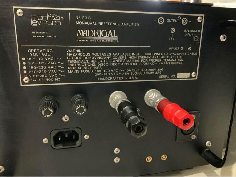 ขายเพาเวอร์แอมป์โมโนบล็อคClass A เสียงหวาน แบรนด์ดังรุ่นตำนาน Mark Levinson No 20.6 Monaural Reference Power Amplifier Made in USA Hi End รูปที่ 7