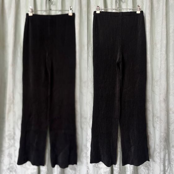 ❤️ กางเกงผ้าพลีสเอวยางยืดสีดำ รูปที่ 2