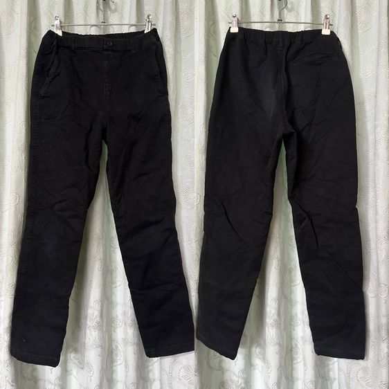 ❤️ Uniqlo Kids กางเกงยีนส์สีดำเอวยางยืดมีซับฟรีซ รูปที่ 2