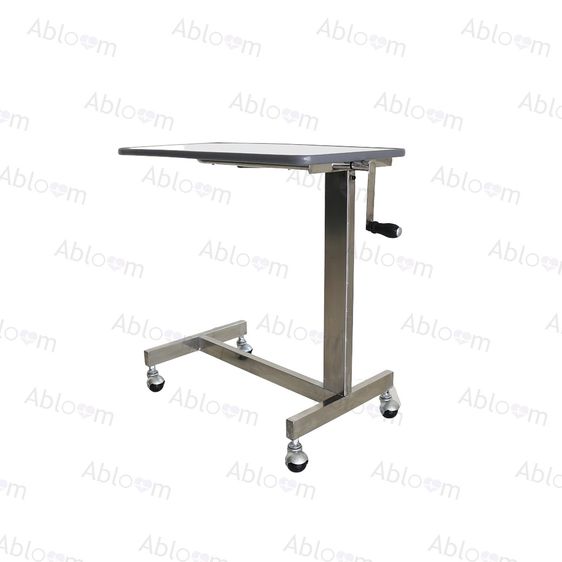 Abloom โต๊ะคร่อมเตียง สแตนเลส หน้าโฟเมก้า สีขาว Stainless Steel Overbed Table รูปที่ 6