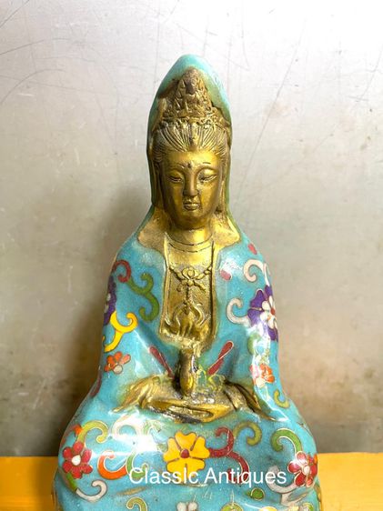 เจ้าแม่กวนอิม ทองเหลืองถมปัด A2 รูปที่ 2