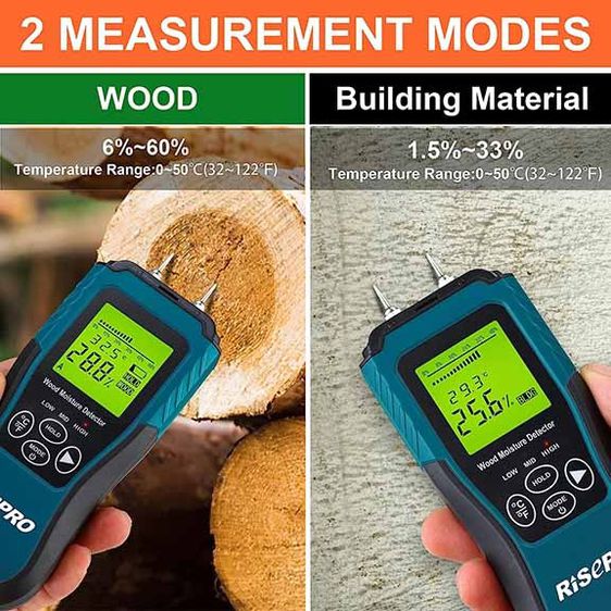 เครื่องวัดความชื้นคอนกรีต ความชื้นผนัง พื้น ไม้ ระบบดิจิตอล ยี่ห้อ Risepro รุ่น MT1905 รูปที่ 2
