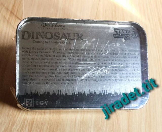 กล่องสังกะสี ขนาดเล็ก สินค้าที่ระลึก จากภาพยนต์เรื่อง DINOSAUR ไดโนเสาร์สินค้าจากปี พ.ศ.2543  สินค้ายังใหม่ (Limited) รูปที่ 6