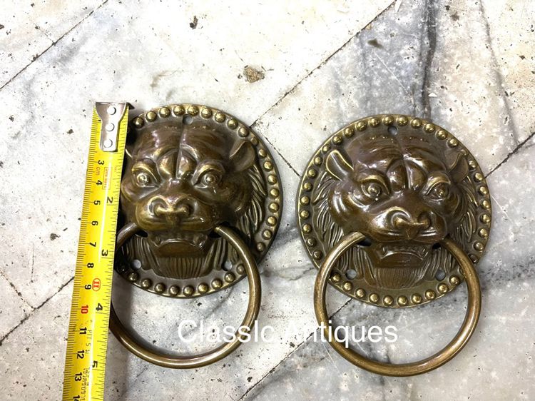 มือจับประตู หน้าเสือ ทองเหลือง  รูปที่ 3