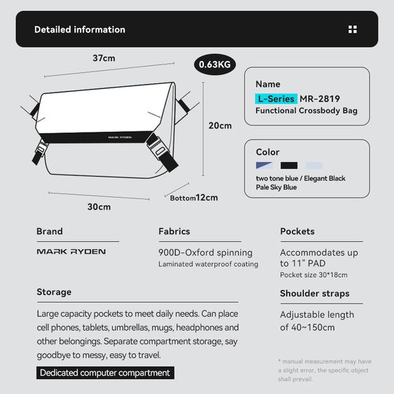 MARK RYDEN กระเป๋าสะพายไหล่ รูปที่ 5