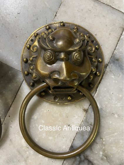 มือจับประตูหน้าสิงห์ ทองเหลือง A3 รูปที่ 2