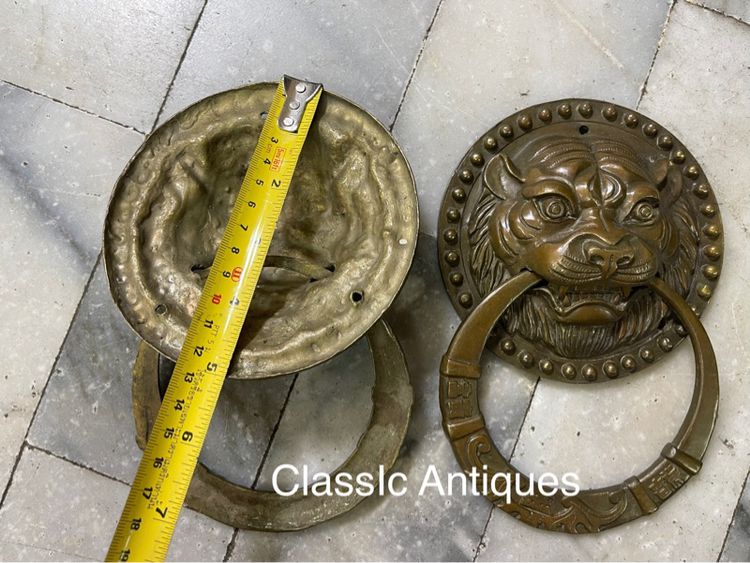 มือจับประตู หน้าเสือ คู่กลางทองเหลือง รูปที่ 4