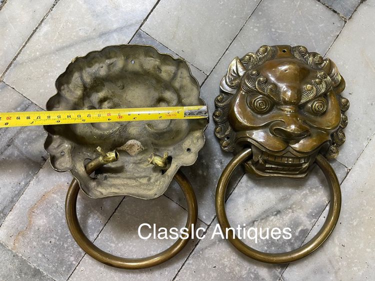 มือจับประตู หน้าสิงห์ ทองเหลือง คู่ใหญ่A1 รูปที่ 3