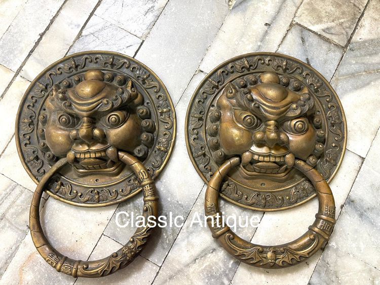 มือจับประตู หน้าสิงห์ ทองเหลือง คู่ใหญ่A2