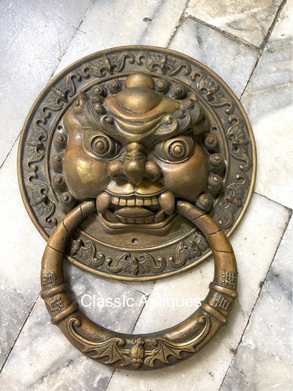 มือจับประตู หน้าสิงห์ ทองเหลือง คู่ใหญ่A2 รูปที่ 2