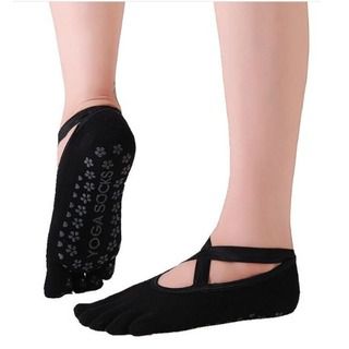 ถุงเท้าโยคะ แยกนิ้ว มีปุ่มกันลื่น แบบปิดนิ้วเท้า Non-Slip Yoga Socks 1 คู่ (4 สีให้เลือก) รูปที่ 7